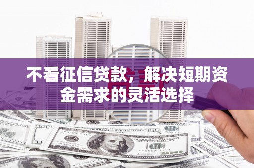 和县不看征信贷款，解决短期资金需求的灵活选择