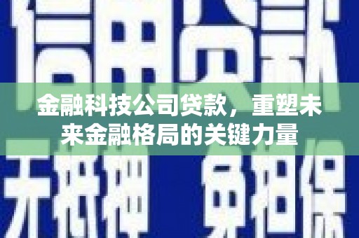和县金融科技公司贷款，重塑未来金融格局的关键力量