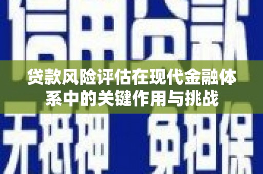 和县贷款风险评估在现代金融体系中的关键作用与挑战