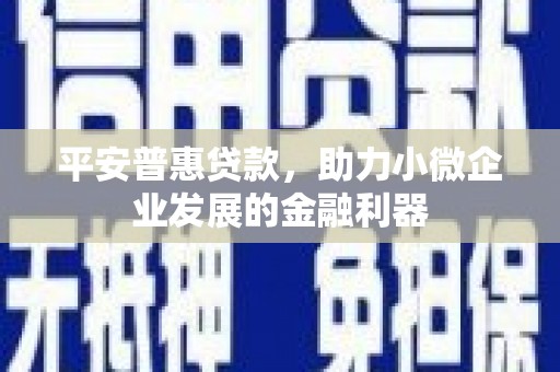 和县平安普惠贷款，助力小微企业发展的金融利器