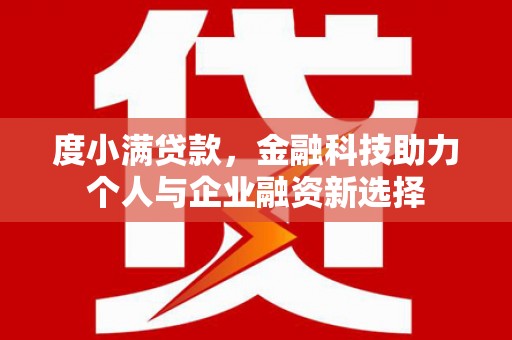 和县度小满贷款，金融科技助力个人与企业融资新选择
