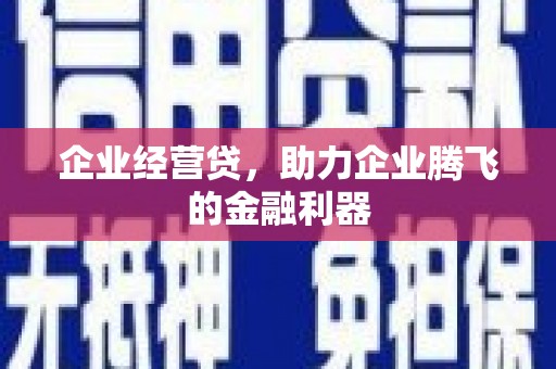 和县企业经营贷，助力企业腾飞的金融利器