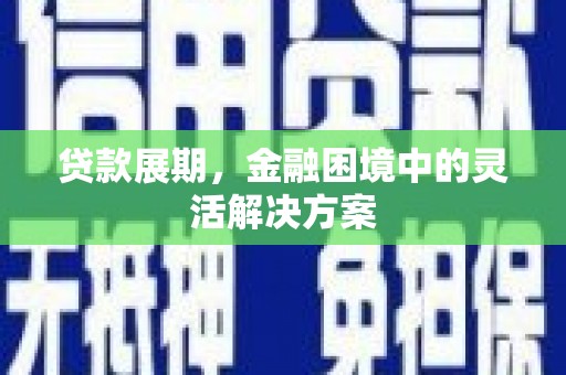 和县贷款展期，金融困境中的灵活解决方案