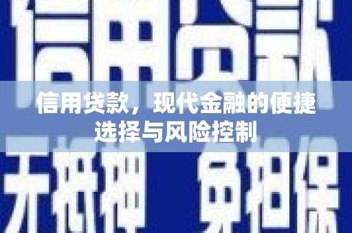 和县信用贷款，现代金融的便捷选择与风险控制