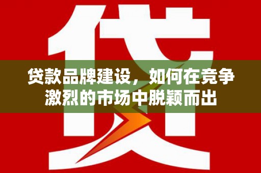 和县贷款品牌建设，如何在竞争激烈的市场中脱颖而出