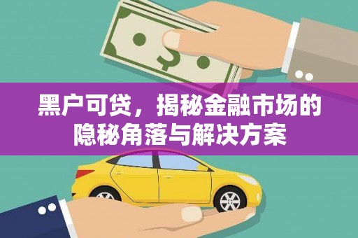和县黑户可贷，揭秘金融市场的隐秘角落与解决方案