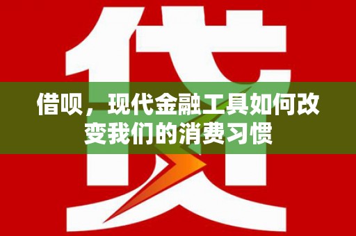 和县借呗，现代金融工具如何改变我们的消费习惯