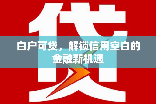 和县白户可贷，解锁信用空白的金融新机遇