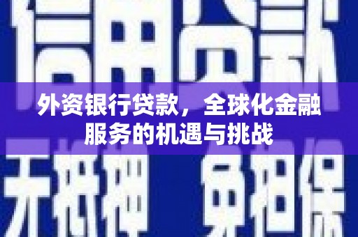 和县外资银行贷款，全球化金融服务的机遇与挑战