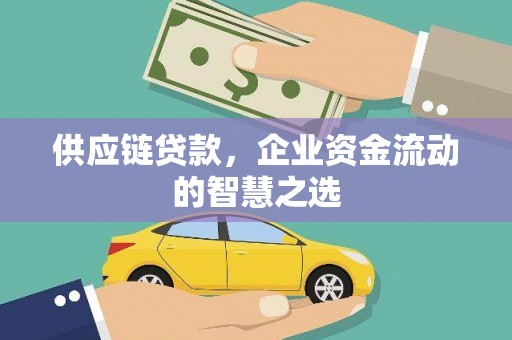 和县供应链贷款，企业资金流动的智慧之选