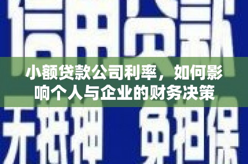 和县小额贷款公司利率，如何影响个人与企业的财务决策