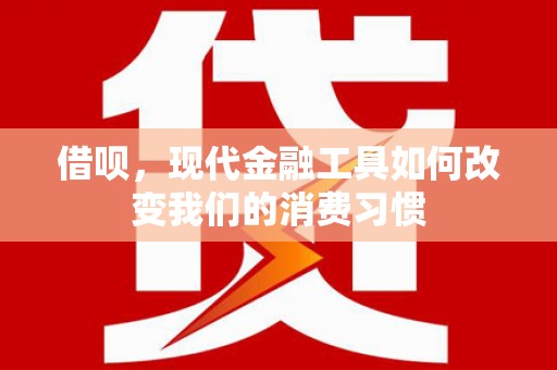 和县借呗，现代金融工具如何改变我们的消费习惯